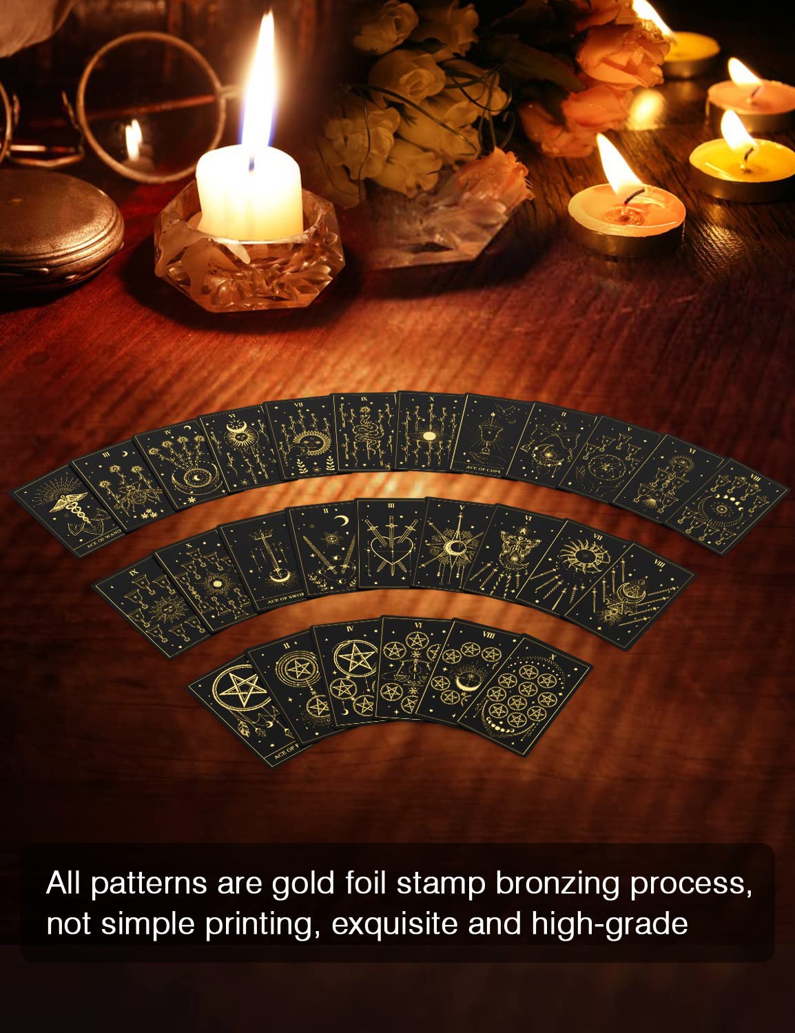 Wjpc Gold Foil Tarot Cards With Guide Book Set&Gift Box For Beginner& Expert. Original Designtarot Decks, Tarot Cards Decks