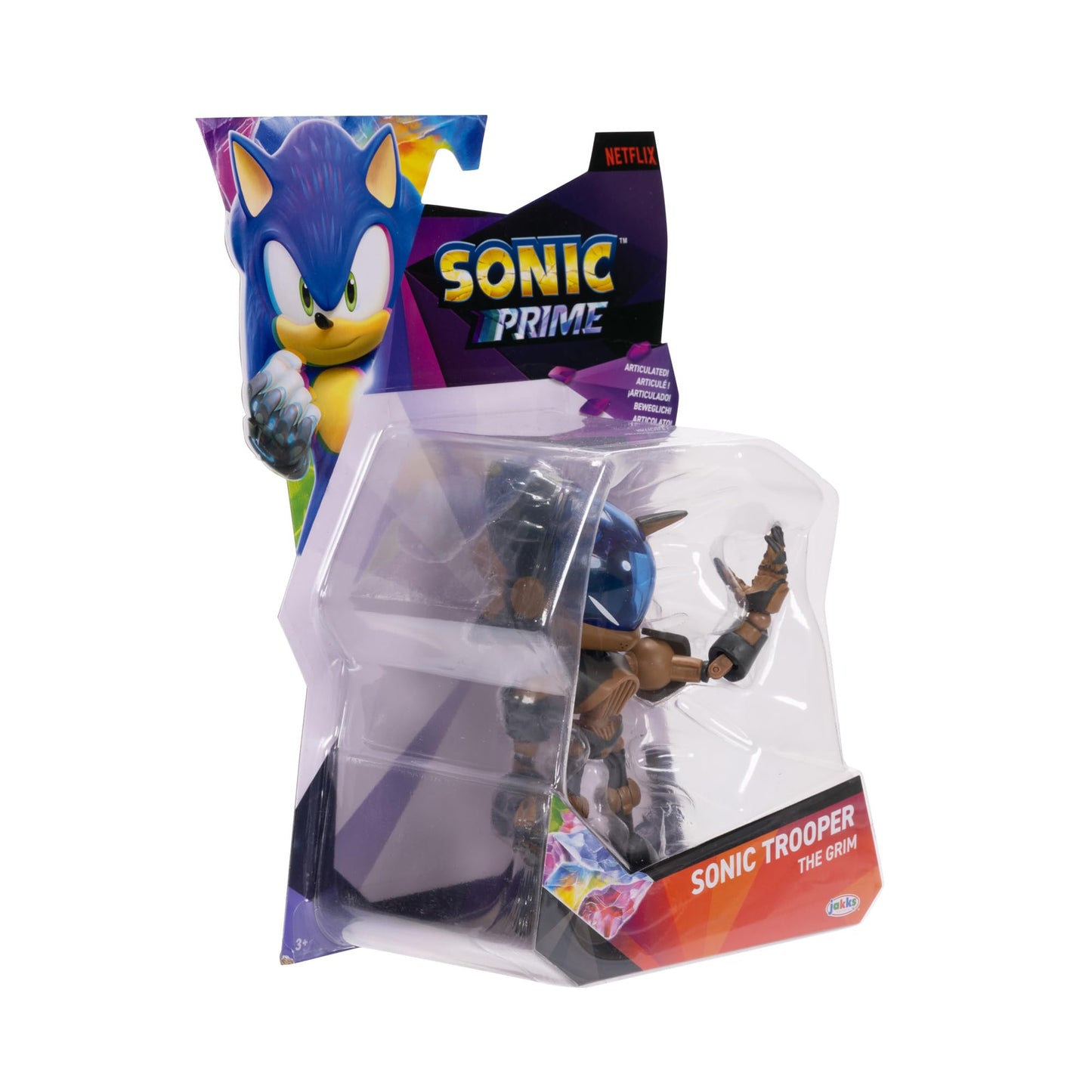 Sonic Prime 5-inch Sonic Trooper - The Grim Action Figure 13 Points of Articulations. Ages 3+ (Officially Licensed by Sega and N