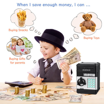 Tuseasy Piggy Bank, Toys For 4 5 6 7 8 9 10 Year Old Girls Boys, Christmas Birthday Gifts For 3+ Year Old Kids, Electronic Money