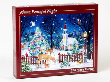 Vermont Christmas Company 550 Piece Jigsaw Puzzle - Peaceful Night, Berry Paperboard, Model VC1041