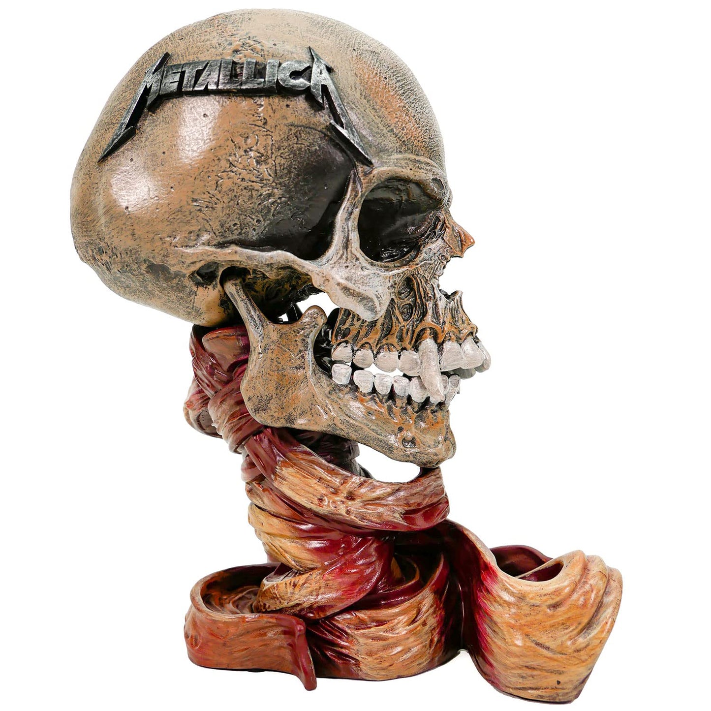 Nemesis Now Metallica Pushead Skull Statue, Metallica Collectible, Sad But True Inspired Skull, Heavy Metal Decor, Hand-Painted Resin, 23.5Cm
