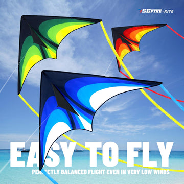 Sgftre Red Green Blue Three Piece Large Delta Kite,Extremely Easy To Launch For Beginners,Kites For Kids And Adults,Kite For Out
