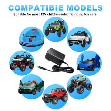 12V Charger for Kids Ride On Car Toys 12 Volt Battery Charger Best Choice Products for Wrangler SUV Kid Trax Dynacraft Toy Car M