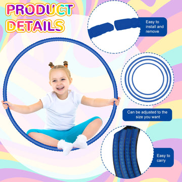 Shappy 6 Pcs Exercise Hoop Detachable Adjustable Plastic Toy Playground Toys Colored Hoop Circles For Teens Games Gymnastics Dog Agility Equipment Party Decor(28 Inch,Royal Blue)