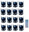Unique Batman Super Hero Birthday Party Supplies Favor Bundle includes 16 Party Paper Masks with 1 Dinosaur Sticker Sheet