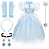 Cinderella Princess Dresses For Girls Halloween Carnival Costume For Little Girls Toddler Outfit Age 3-8 (3-4 Years)