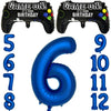 Navy Blue Video Game Party Supplies Boys 6Th Birthday Party Decorations- 2 Packs Game On Balloons With Dark Blue Number 6 Balloo