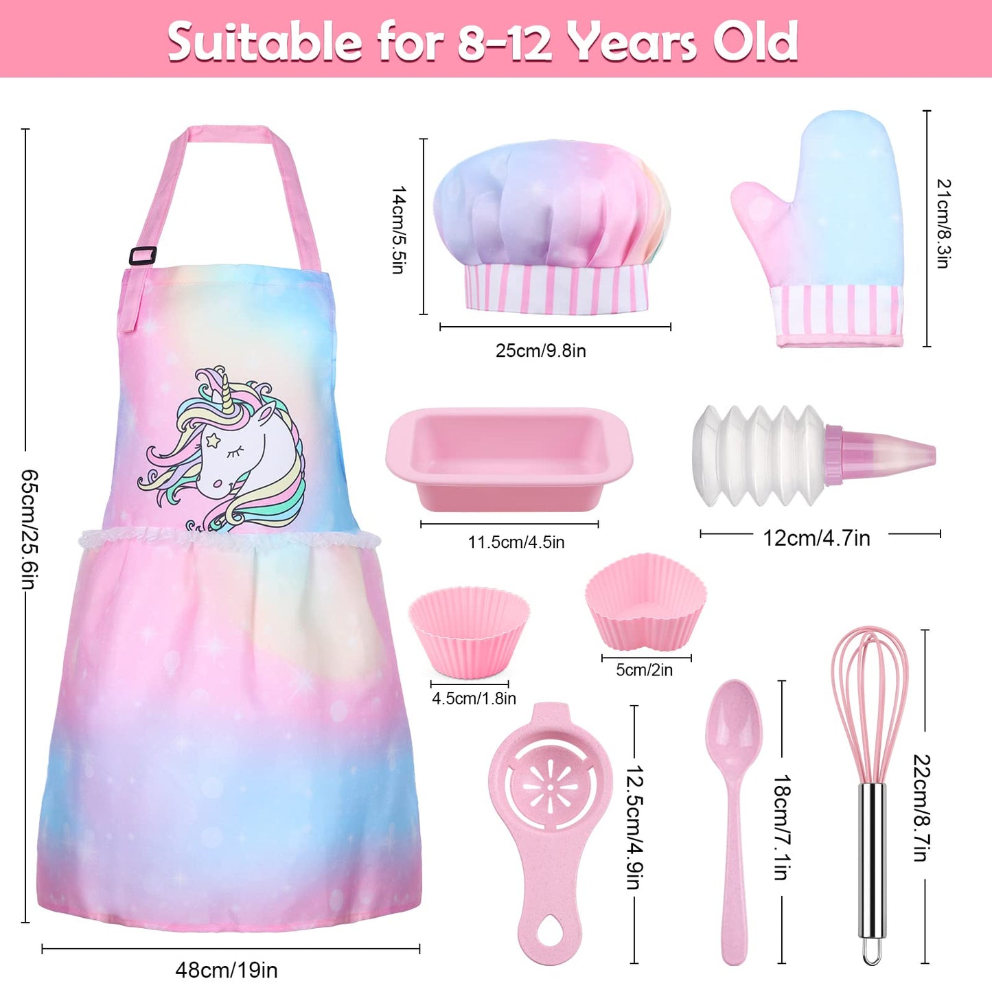 Gemeer Childrens Cooking And Baking Set 34-Pcs Includes Apron For Little Boys, Chef Hat, Oven Mitt & Utensil To Dress Up Chef Ca