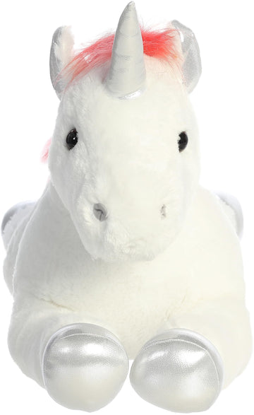 Aurora® Adorable Super Flopsie™ Velvet Swirls Unicorn™ Stuffed Animal - Playful Ease - Timeless Companions - White 27 Inches