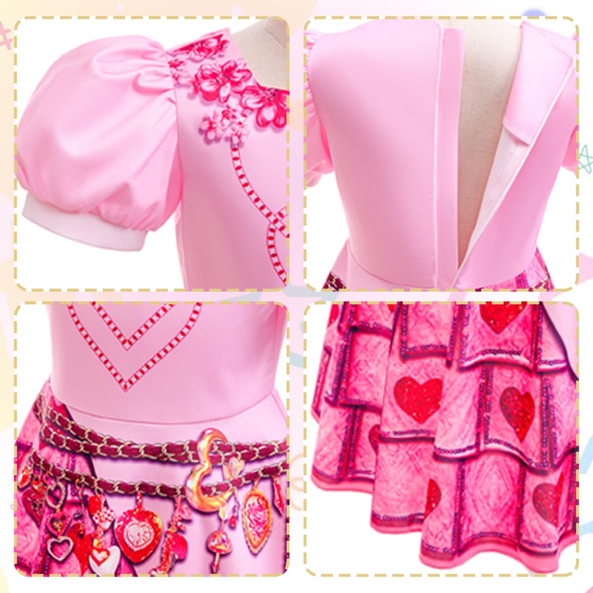 Itvti Girls Bridget Costume Kids Younger Queen Of Heart Pink Dress Princess Cosplay Outfits With Wig For Halloween Party, Pink, 2-3 Years(Tag 100)