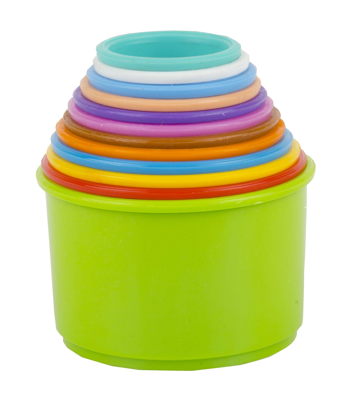 Toy Fun Plastic Build Up Beakers Stacking And Nesting Toy For Kids, Multicolour - 12 Pieces