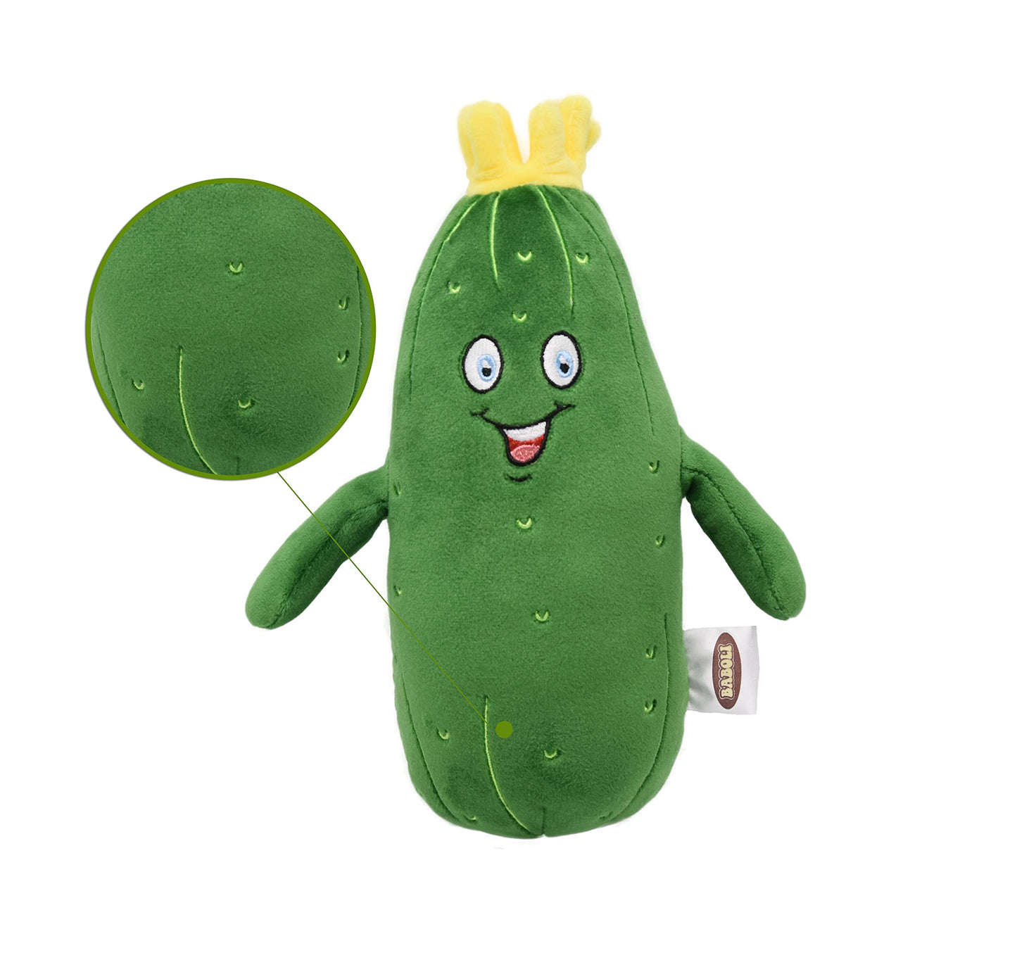 Baboli Adorable Pickle Stuffed Animal Cucumber Plush Plant With Smile Face And Yellow Corolla Pretty Cute Plushie Toy Gift For Any Pickle Lover 9 Inches (Smiling-S)