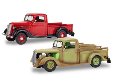 Revell 85-4516 1937 Ford Pickup Truck 2N1 W/Surf Board Model Car Kit 1:25 Scale 162-Piece Skill Level 4 Plastic Model Building Kit, Red