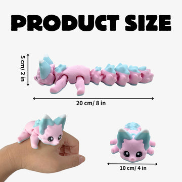 Yipintang 3D Printed Creature Flexible Animals - 8 Inches Fidget Animal For Desk D  Cor (Candy Fox)
