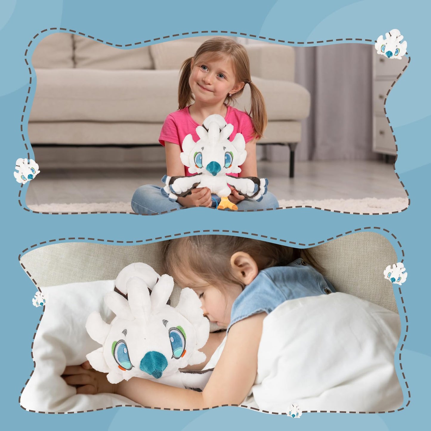 Nadou Plush Tulin White Bird Stuffed Toy, 12 Inch Cotton Plush for Halloween, Christmas, Birthday Gifts for Boys and Girls