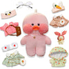LALAFANFAN Pink Duck Plush Toy, Kawaii Plush with 12 Accessories DIY,Cute Stuffed Animal for Kids