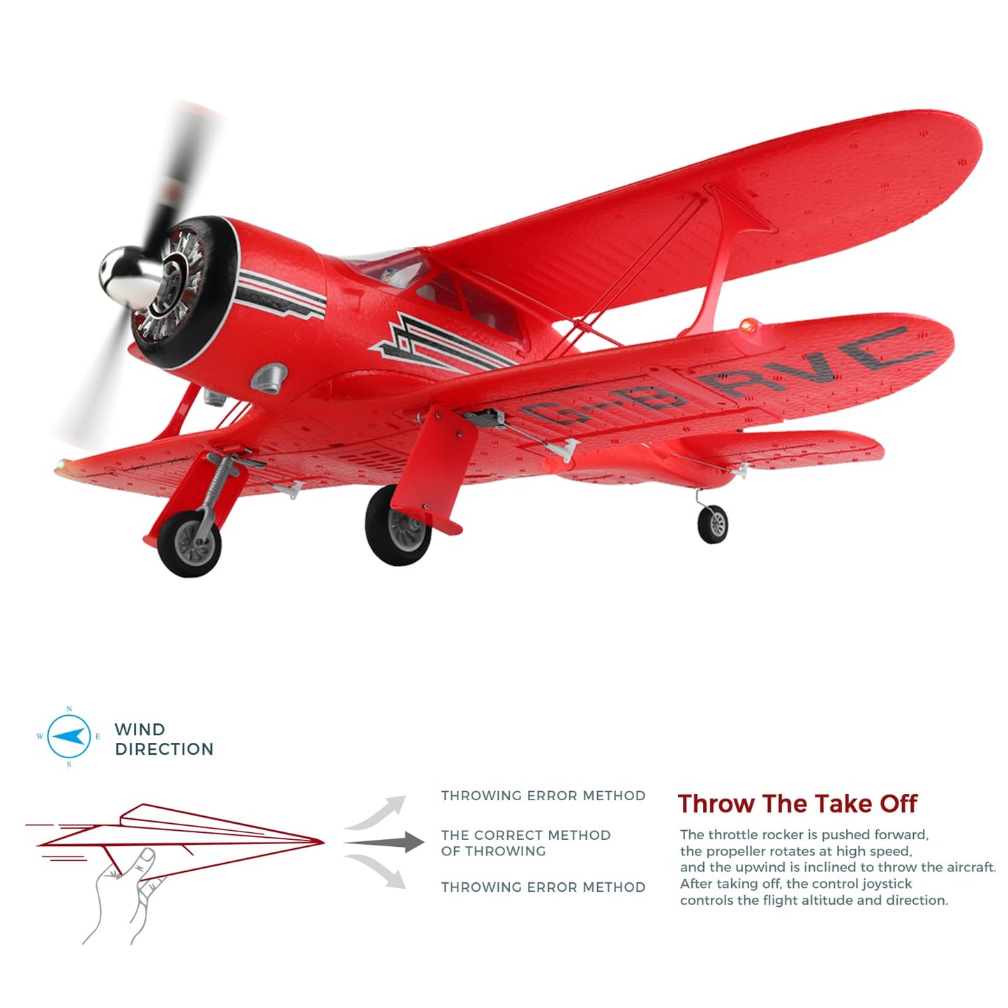 Goolrc Rc Plane, Wltoys Xk A300 Rc Airplane, 4 Channel Brushless Remote Control Airplane, 2.4Ghz Rc Aircraft Fighter With 3D/6G