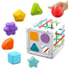 Highroof Shape Sorter Baby Toys, Montessori Toys For Boys Girls, Activity Cube Sensory Bin For Babies Toddlers 6 12 18 Months, B