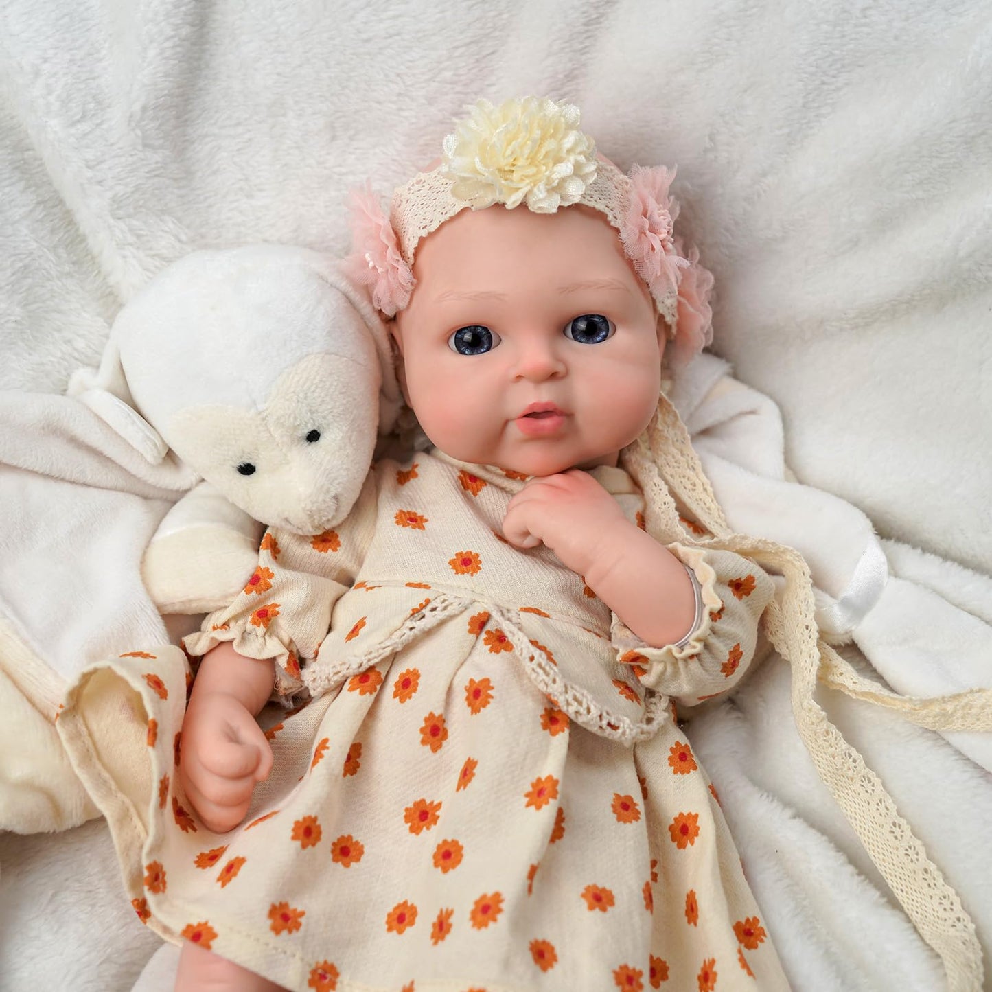 Babeside Lifelike Reborn Baby Dolls Silicone Full Body - Girl 12 Inch - Realistic Baby Dolls Newborn Full Body Silicone Real Life Baby Doll For 3+ Years Old Girls Gifts