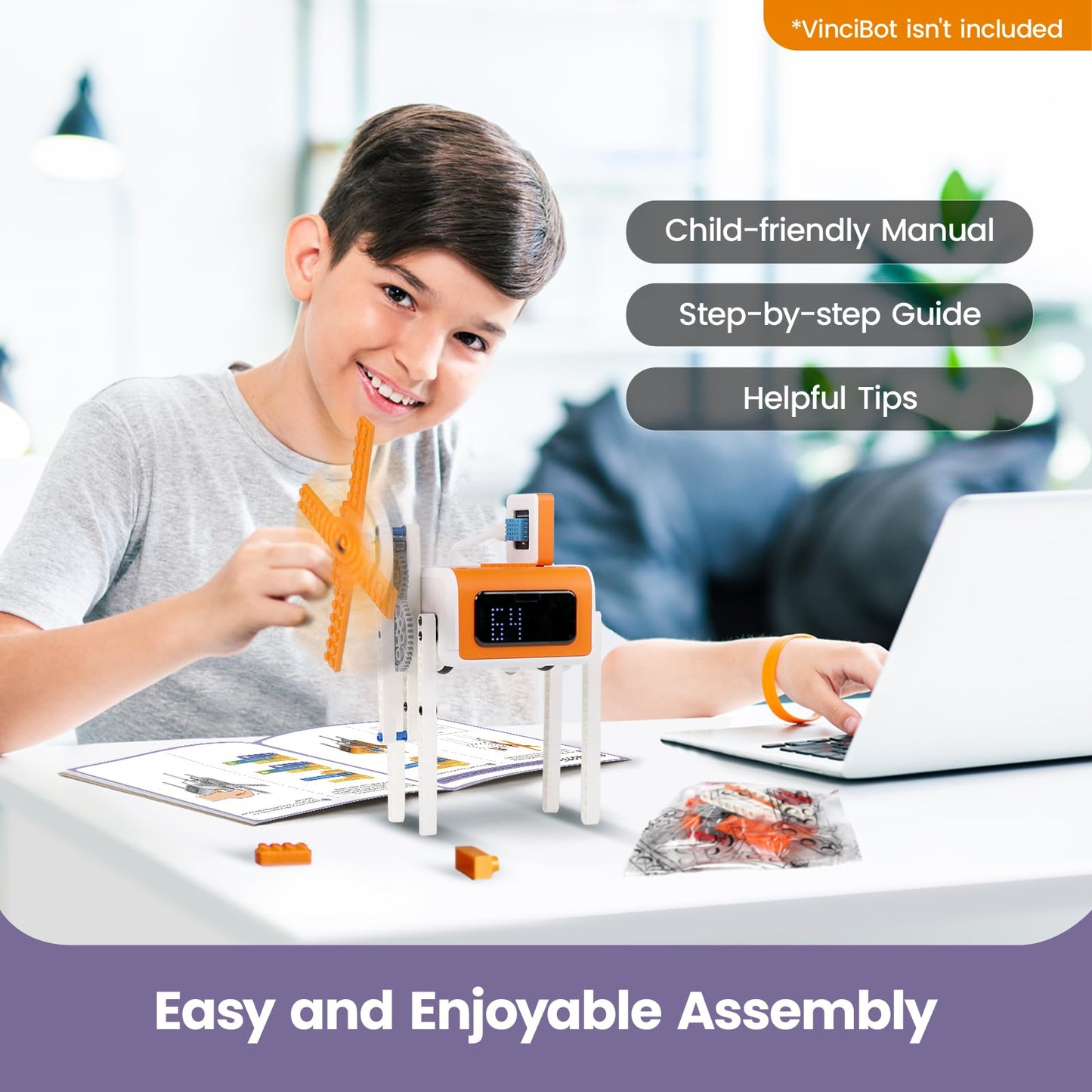 Matatastudio Inventor Kit for VinciBot Coding Robot, Electronic STEM Kit with programmable Module to Learn Programmable Electron