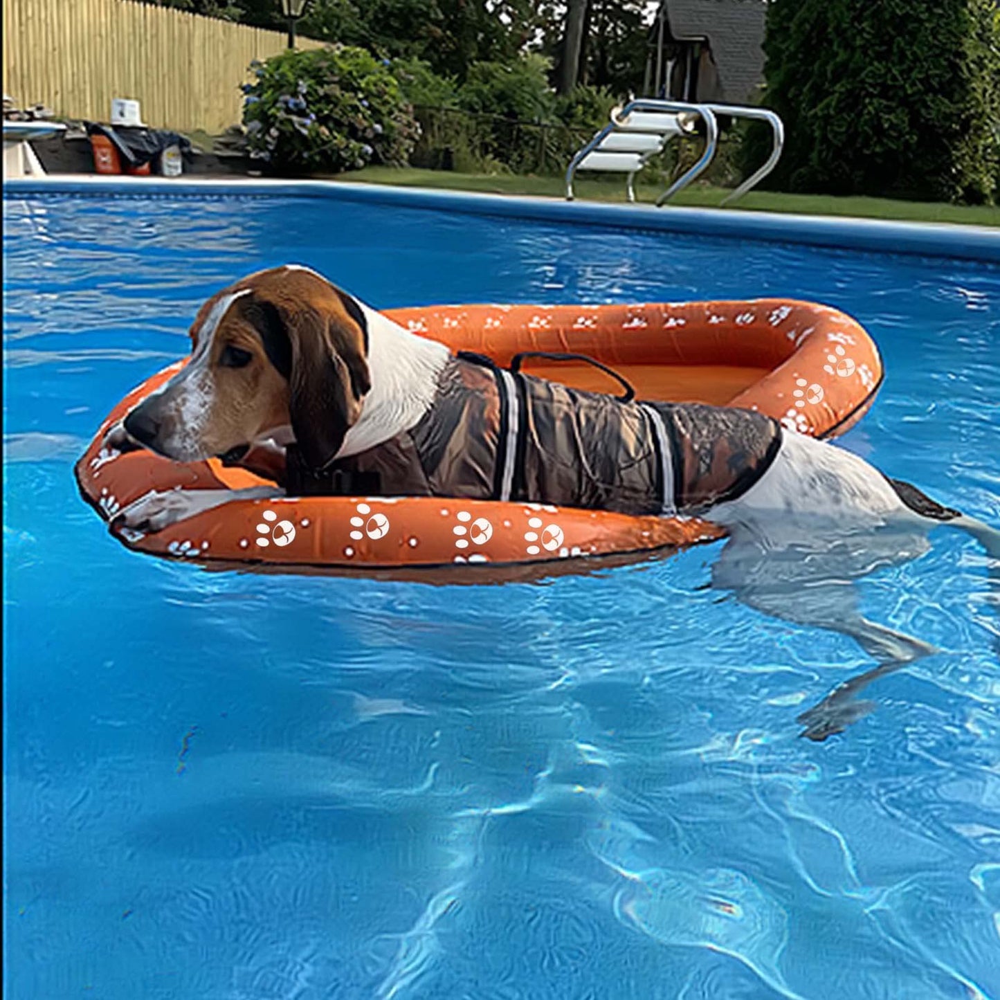 Vercico Dog Pool Float Inflatable Dog Floats For Pool Dog Floaties Swimming Pool Floats For Small Medium Large Dog Puncture Proof (Orange)