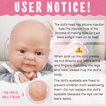 Vollence 16 Inch Full Soft Lifelike Silicone Baby Doll Boy Cute Solid Full Liquid Silicone Reborn Baby Doll Weighted Doll Stress