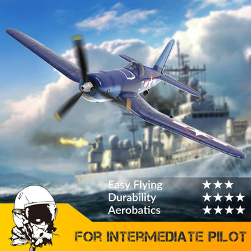 Volantexrc Rc Plane For Beginners, 4Ch Wwii Rc Airplane F4U Corsair With Aileron, 2.4Ghz Remote Control Plane With Xpilot Self R