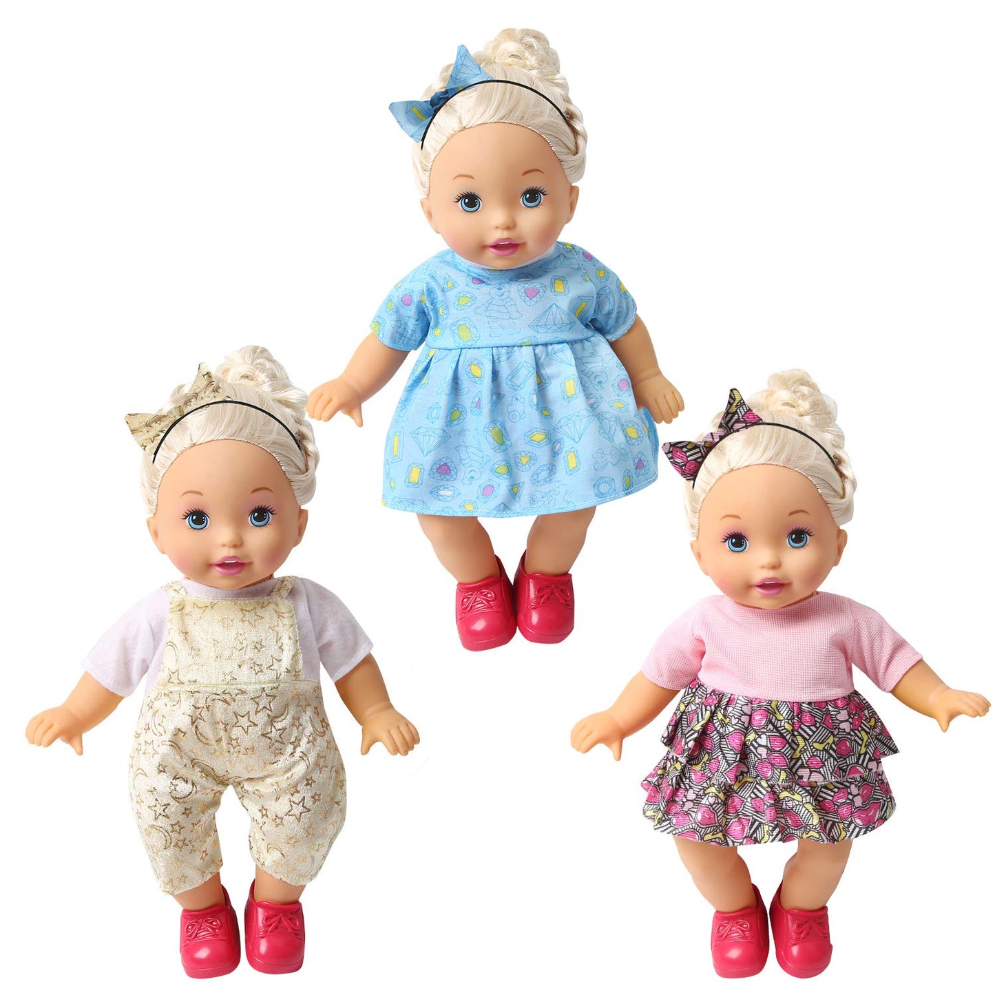 Bobo Clothes Set Of 12 For 12-14-16 Inch Alive Lovely Baby Doll Clothes Dress Outfits Costumes Dolly Pretty Doll Cloth Handmade Girl Christmas Birthday Gift