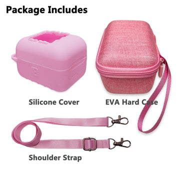 Jchpine Hard Carrying Case And Silicone Cover For Bitzee Interactive Toy Digital Pet, Protective Case For Bitzee Virtual Electronic Pets Accessories (For Original 15 Animals) (Pink)