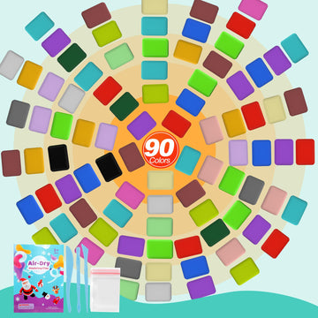 Artpar Air Dry Clay 90 Colors, Modeling Clay For Kids,Model Magic Clay,Diy Molding Clay Starter Kit With Sculpting Tools,Soft An