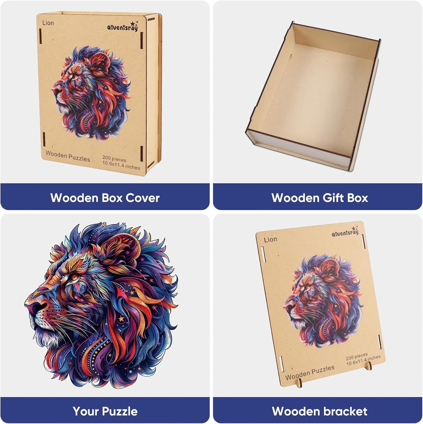 Qiuenisray Wooden Puzzles for mature-themeds 1000 Pieces Lion Jigsaw Puzzles Wall Decor FSC Certified Unique Shape Ocean mature-themed Puzzles Irregular Creative Gift for Family Game 21.9 x 23.6 in