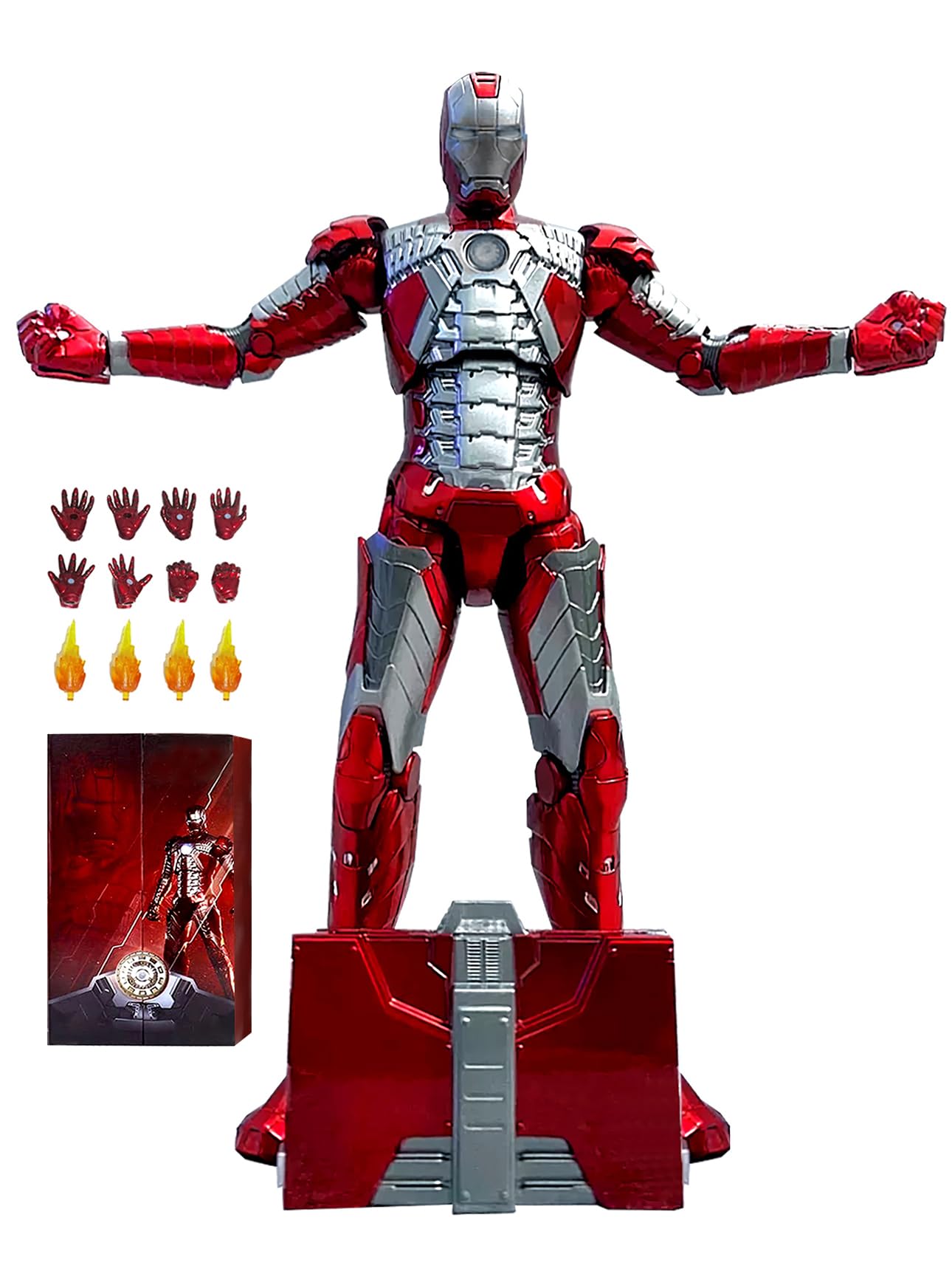 Ovonni Ironman Mark 5 Action Figure 7 Inch Exquisite Painting All Joints Movable Collection Model