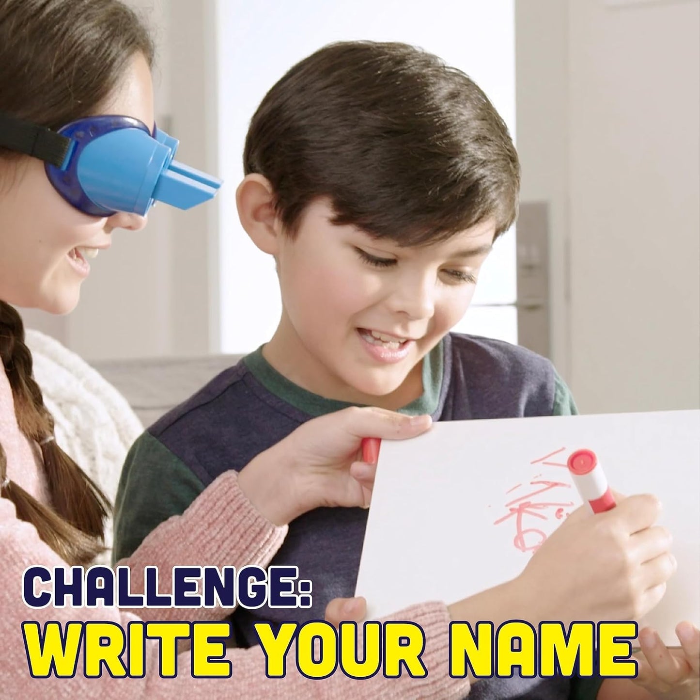 Vango UpsideDownChallenge Game - Fun Challenges with Goggles, Ages 8+, 2-6 Players, Blue, Bonus Edition with 30 Extra Challenges, Model VNG070B