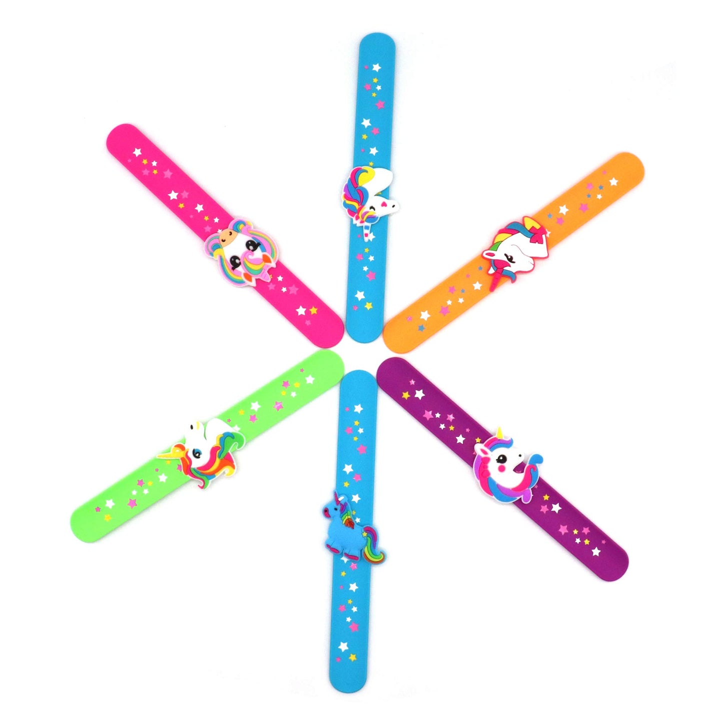 LOCHSOEL Silicone unicorn Slap Bracelets - Silicone Unicorn Wristband Birthday Party Favors, Boys Girls Party Favors Gifts Carni