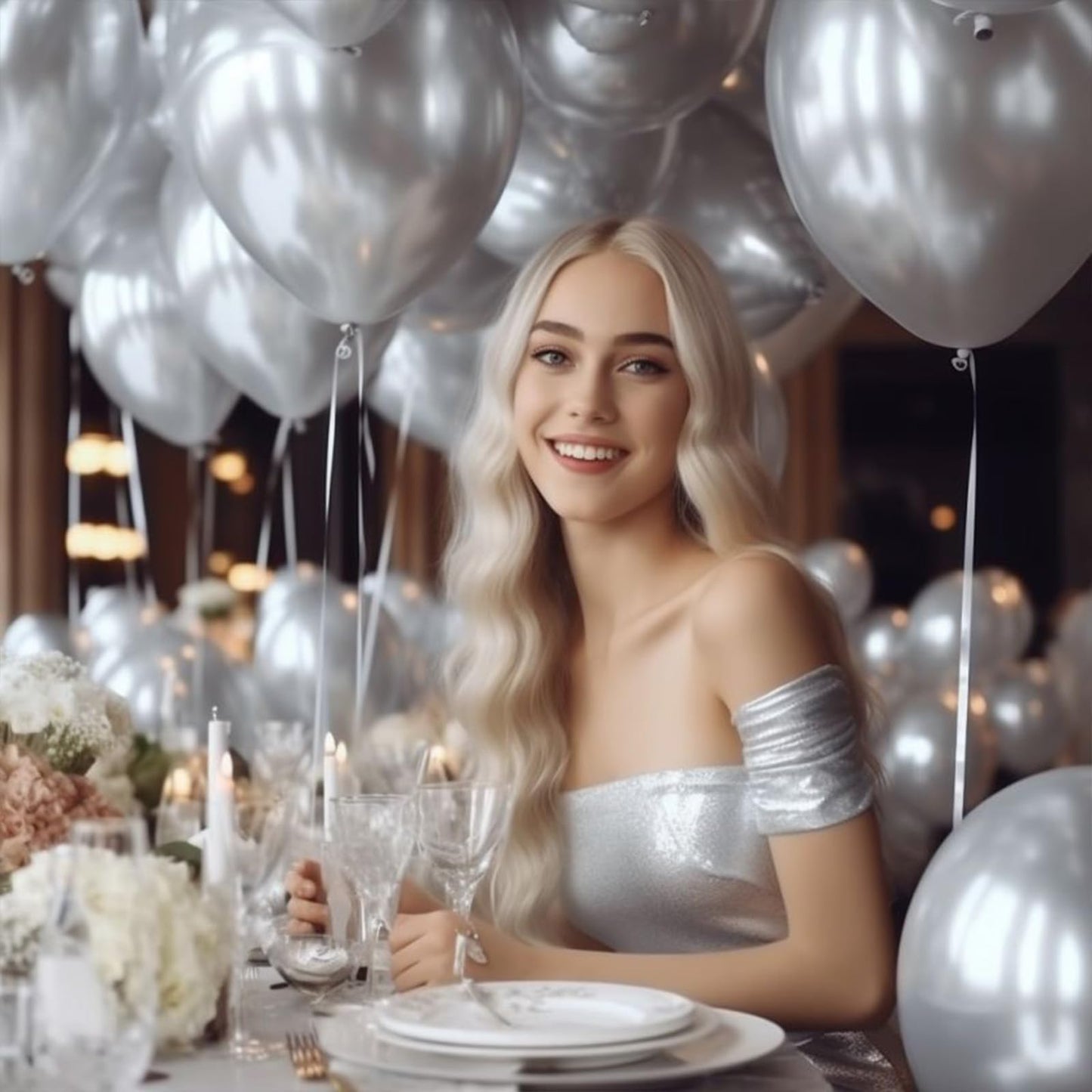 Metallic Silver Balloons, 100 Pcs 12 Inch Metallic Silver Balloons, Metallic Silver Balloons For Party Decoration,Birthday Decor