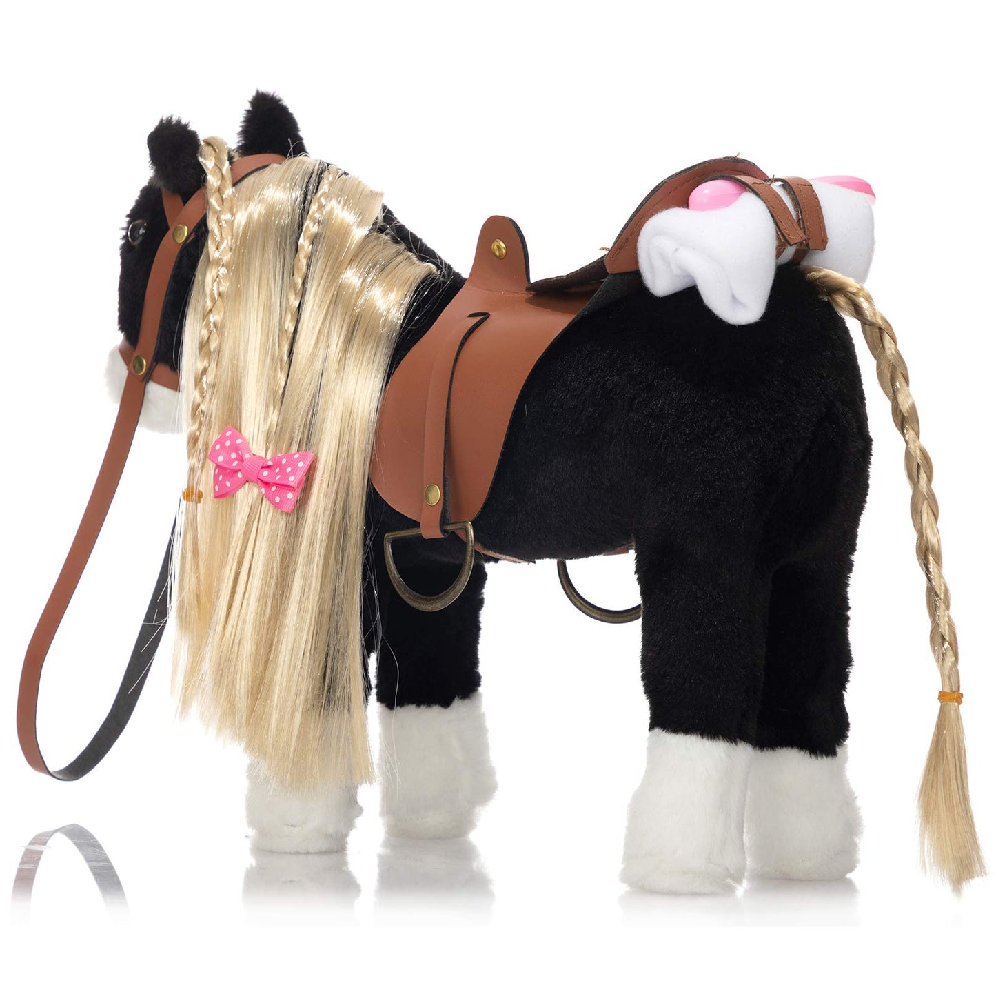 Hollyhome Stuffed Animal Horse Pretty Plush Toy Pretend Play Horse 11 Inches Black