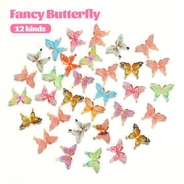 Miniature Resin Small Butterfly, Dollhouse Miniatures Crafts Butterfly Random 50pcs
