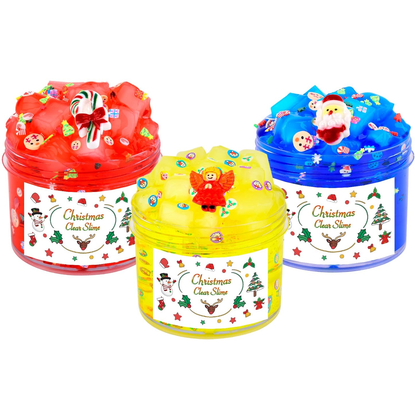 3 Pack Jelly Cube Diy Slime Kit - Super Soft Clear Crunchy Slime, Birthday Gifts & Party Favors For Girls & Boys