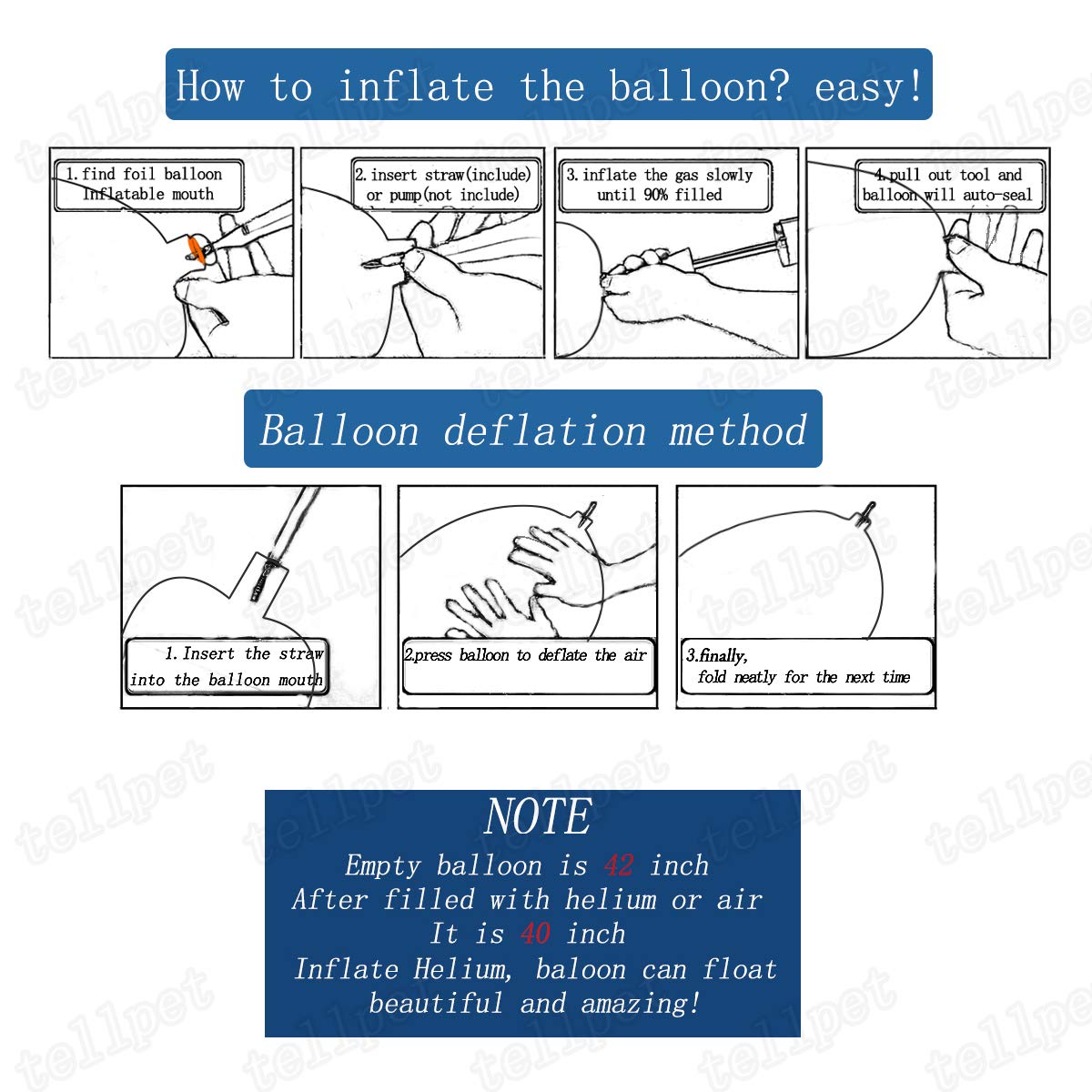 Tellpet Black Number 9 Balloon, 40 Inch