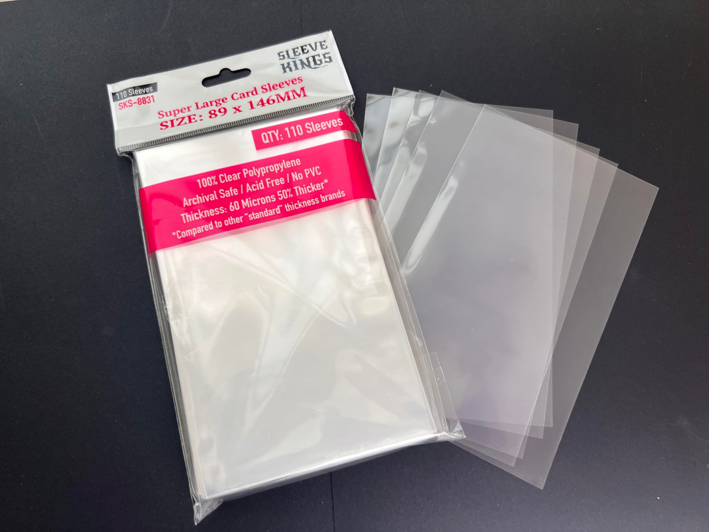 Sleeve Kings ''Super Large'' Card Sleeves 89 X 146 Mm (4X110 Pack, 440 Sleeves)