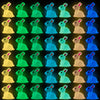 DULEFUN 70pcs Easter Luminous Mini Resin Bunny 7 Colors Little Small Glow in The Dark Rabbit Bunny Figures for Dollhouse Micro F