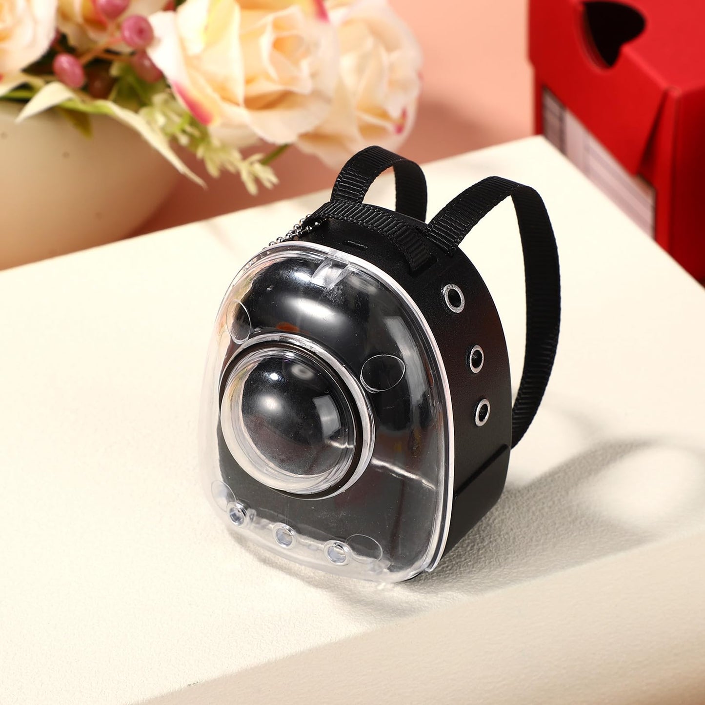 Lyreh Backpack for Doll Adorable Realistic Doll Mini Backpack Accessories Perfect for Collectors & Fashion Display (Black)