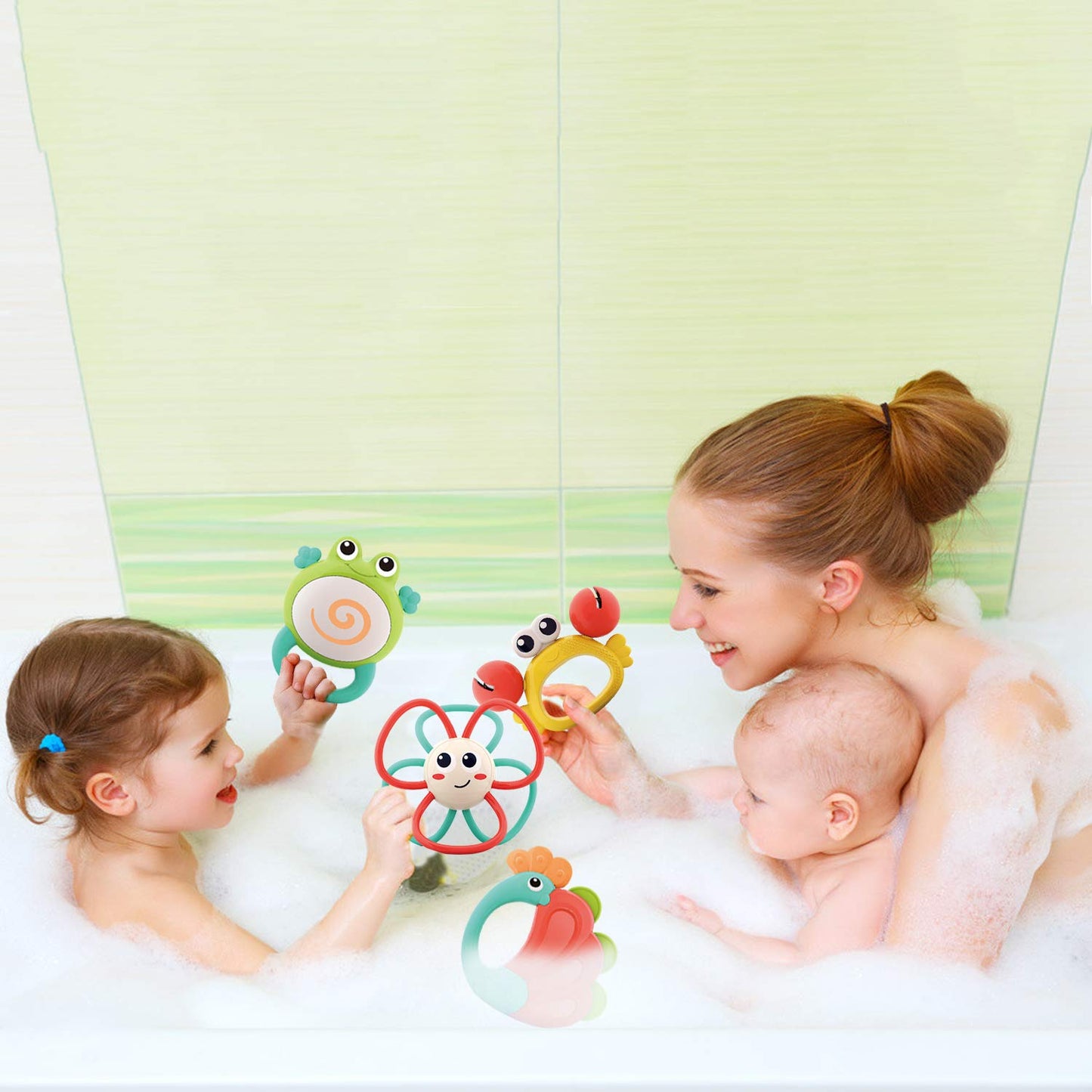 Yiosion Baby Rattles Toys Set, Infant Grab N Shake Rattle, Sensory Teether, Development Learning Music Toy, Newborn Babies First Birthday Gifts For 0 1 2 3 4 5 6 7 8 9 10 12 Month Boy Girl