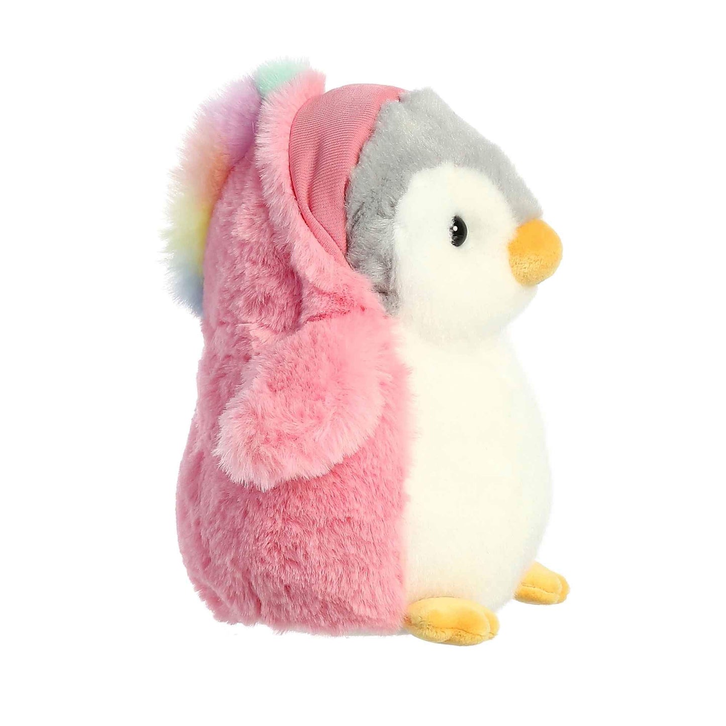 Aurora® Playful Pompom Penguin™ Unicorn Stuffed Animal - Vibrant Companions - Endless Fun - Pink 7 Inches