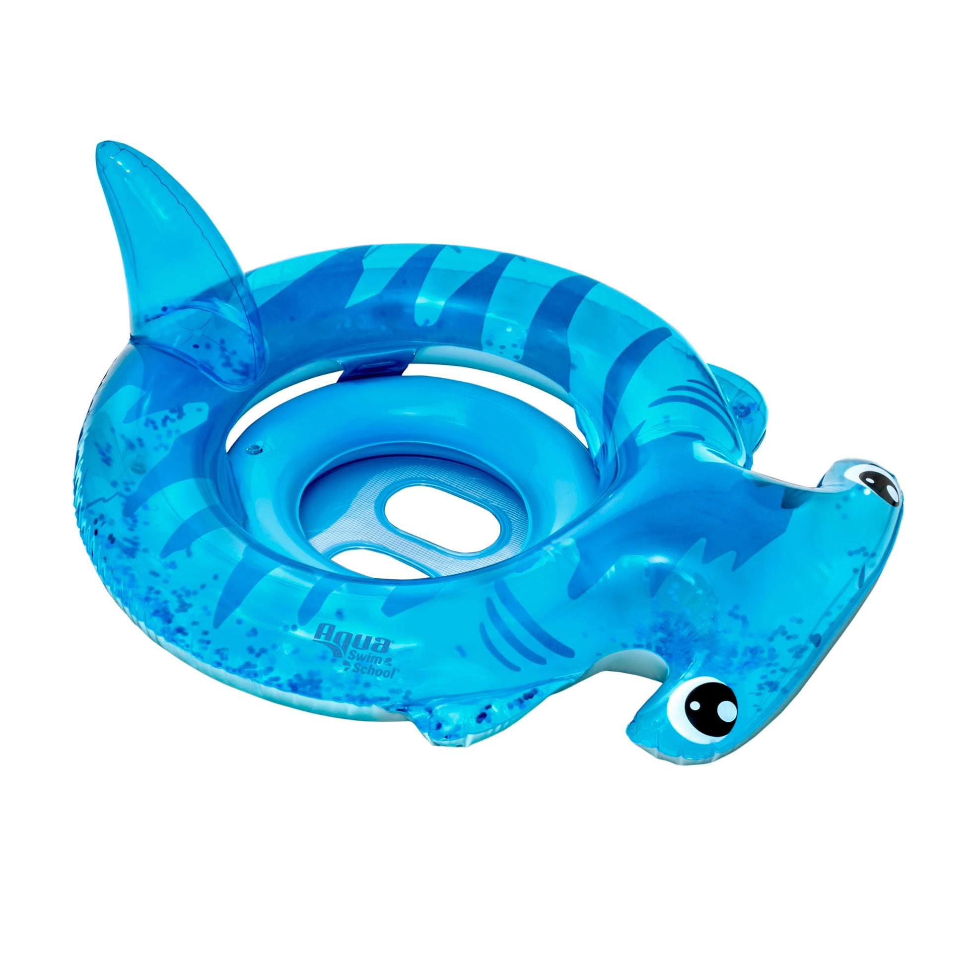 Aqua Sharkie Glitter Babyboat, Baby Swim Float With Splash & Play Activity Center Safety Seat
