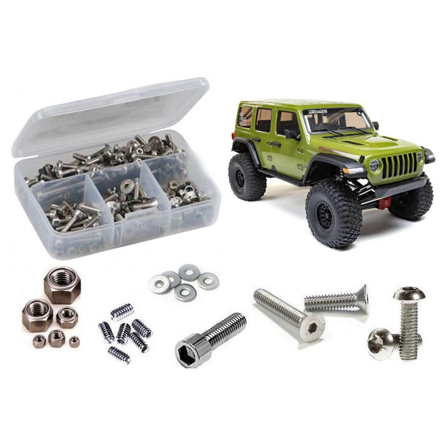 RCScrewZ Stainless Steel Screw Kit axi037 Compatible with Axial SCX6 Jeep 1/6th 4wd (AXI05000T1/T2)