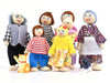 Jzszera Wooden Dollhouse People, 2-4 Inches Doll House Dolls Family With 2 Pets (Dog And Cat)