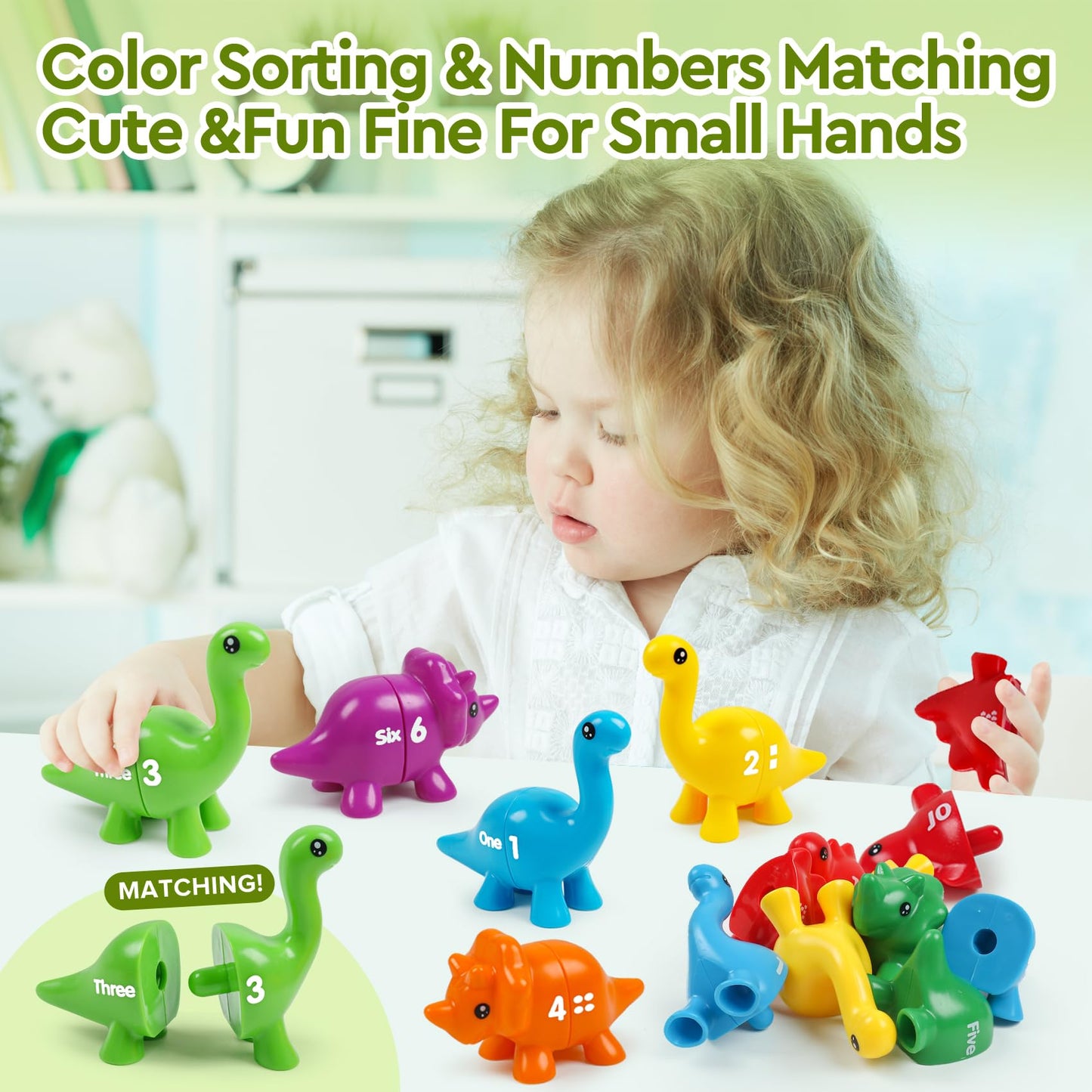 Montessori Numbers Sorting & Matching Sensory Toy, Double-Sided Patterns And Numbers Match Game 1-10 Recognition, Homeschooling
