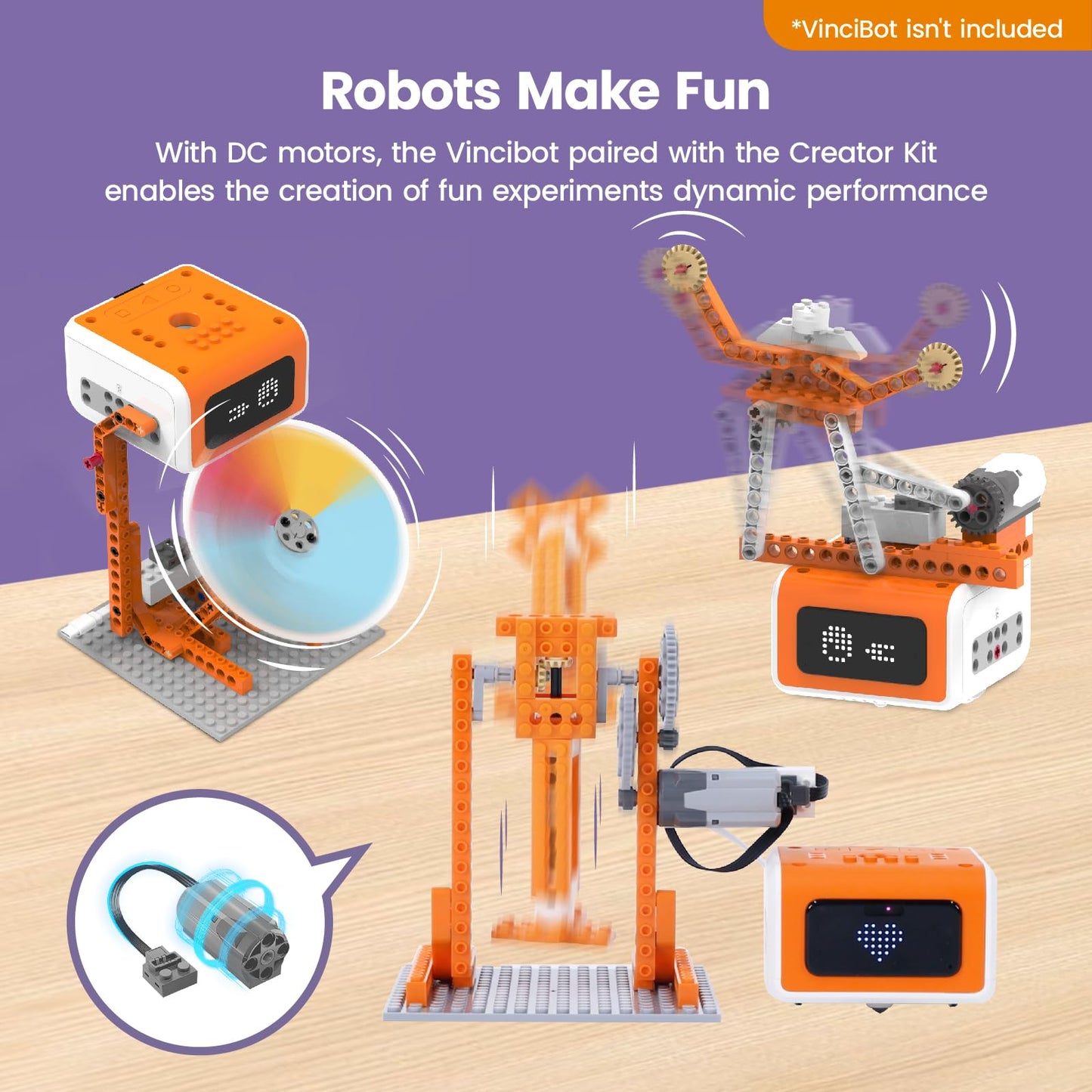 Matatastudio Creator Kit for VinciBot Robotic with 434+ Building Blocks & 20 Building Cases for Kids School STEM Education Class