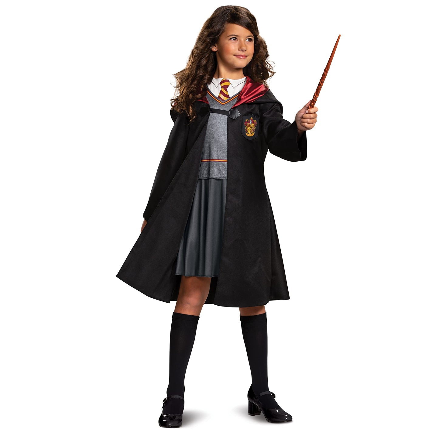 Harry Potter Hermione Granger Classic Girls Costume, Black & Red, Kids Size Large (10-12)